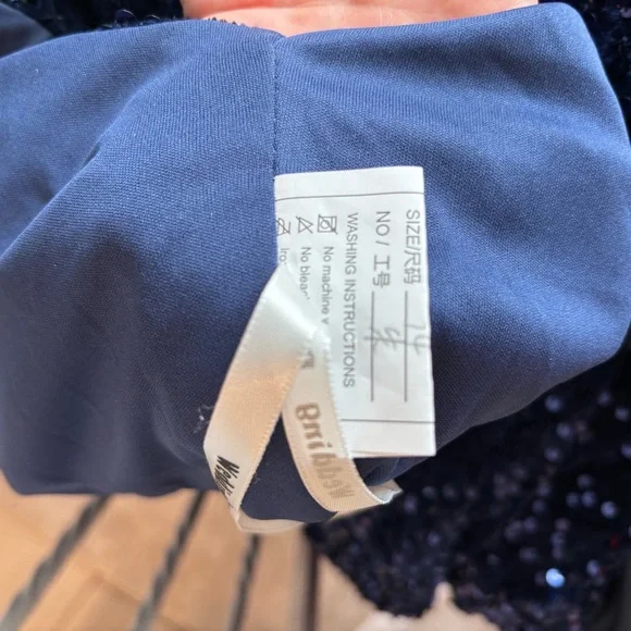 NEW Royal Blue Dress, Cobalt Blue, Dark Blue Velvet, Prom Dress, NWOT Size LG/14 - Picture 10 of 14